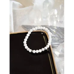 Bracelet magnésite perles rondes 6mm