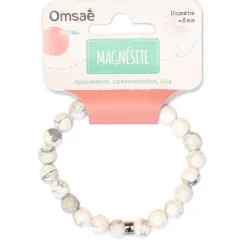 Bracelet magnésite perles rondes 8mm