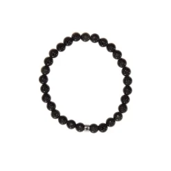 Bracelet obsidienne noire perles rondes 6mm