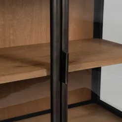 Buffet bas 2 portes en manguier naturel et fer h90cm - Tucson