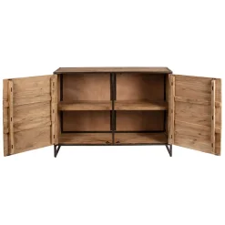 Buffet bas en acacia et fer 2 portes H90cm - Factory