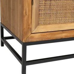 Buffet bas en sapin et bambou naturel L80cm - Tamba