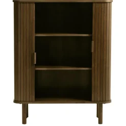 Buffet placage chêne foncé 3 étagères H113cm - Cavo