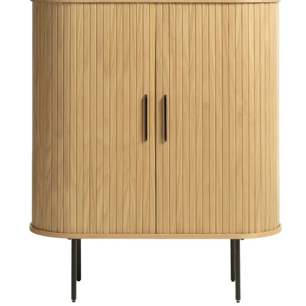 Buffet placage chêne naturel 3 étagères h118cm - nola