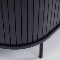Buffet placage chêne noir 3 étagères h118cm - Nola