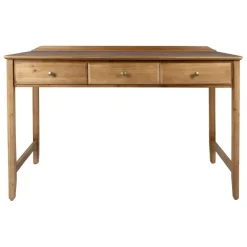 Bureau 3 tiroirs naturel en sapin - Firmin