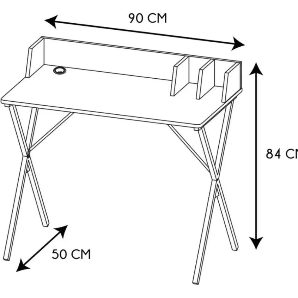 Bureau en bois et fer blanc - Bily