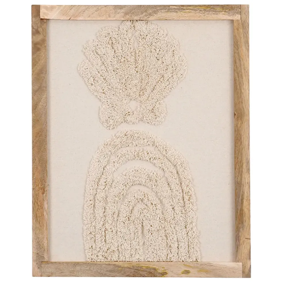 Cadre déco coquille tuftée écru 40x50cm - blue sand