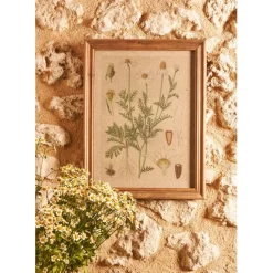 Cadre déco margueritte en tissu et bois 33x43cm