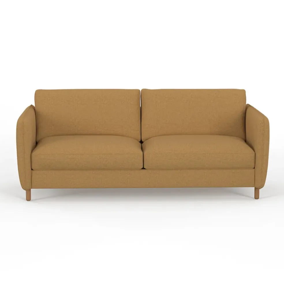Canapé convertible 2 places Gustave - Tissu Texturé - Crown Moutarde