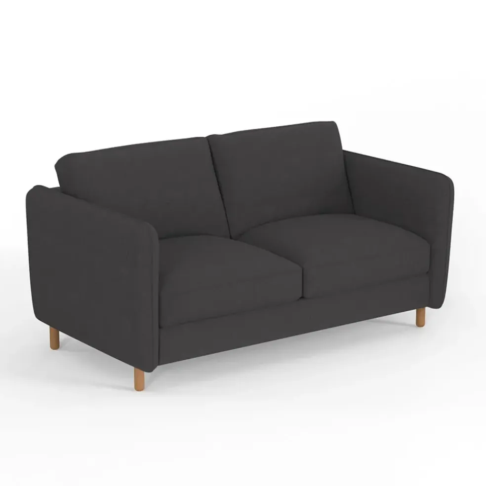 Canapé convertible 2 places Bultex Gustave - Tissu - Enjoy Anthracite