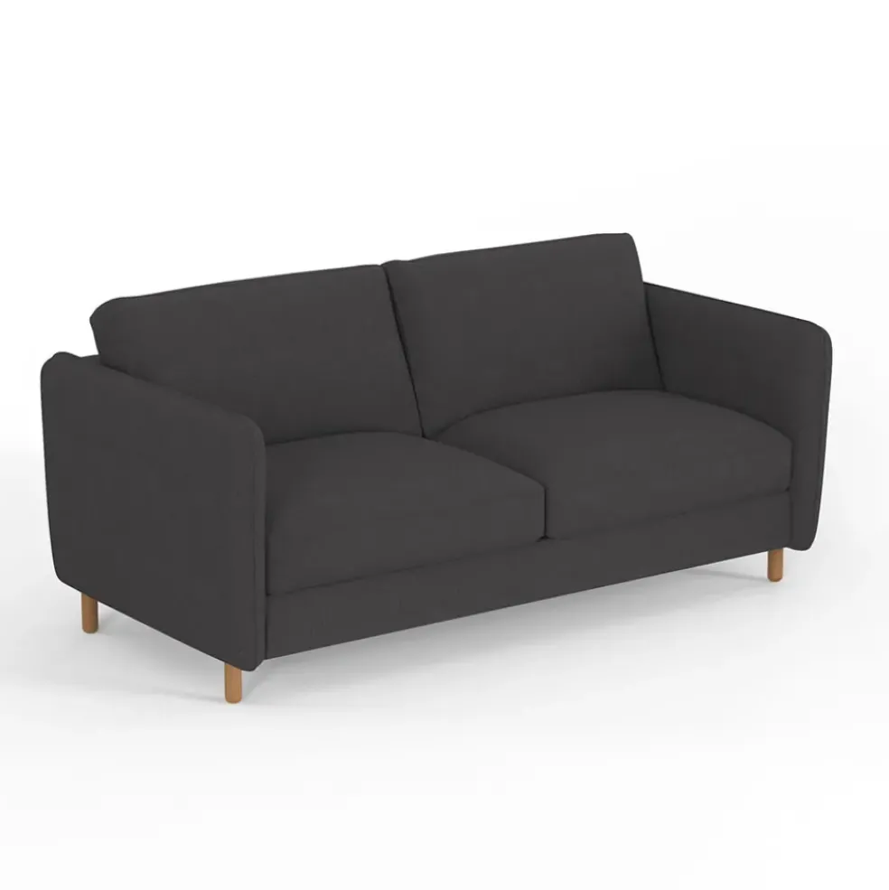 Canapé convertible 2 places Bultex Gustave - Tissu - Enjoy Anthracite
