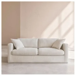 Canape 3 places déhoussable en tissu ivoire - Graff