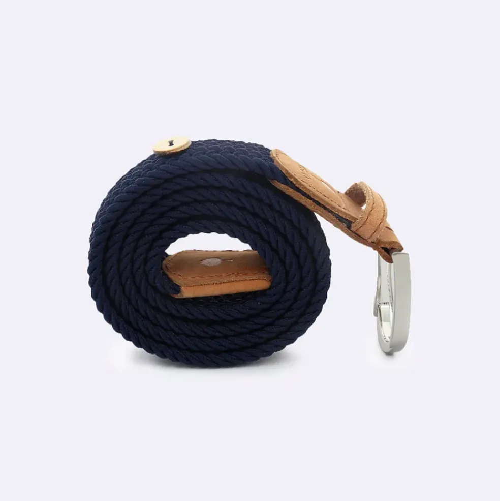 Ceinture tressée bleu marine taille unique