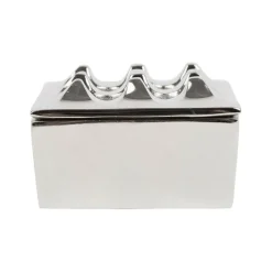 Cendrier en aluminium argenté d9cm - Riva