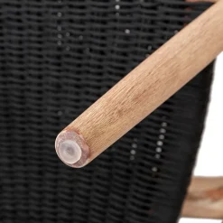 Chaise avec accoudoirs en bois d' eucalyptus noir - Anam