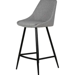 Chaise de bar en tissu gris clair h67cm - Ben