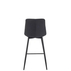 Chaise de bar en tissu matelassé antracithe - Lilly