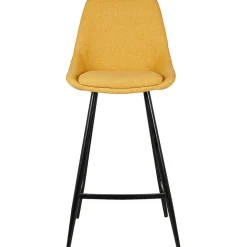 Chaise de bar en tissu moutarde h67cm - Ben