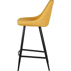Chaise de bar en tissu moutarde h67cm - Ben