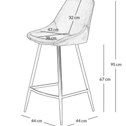 Chaise de bar en velours vert h67cm - Ben