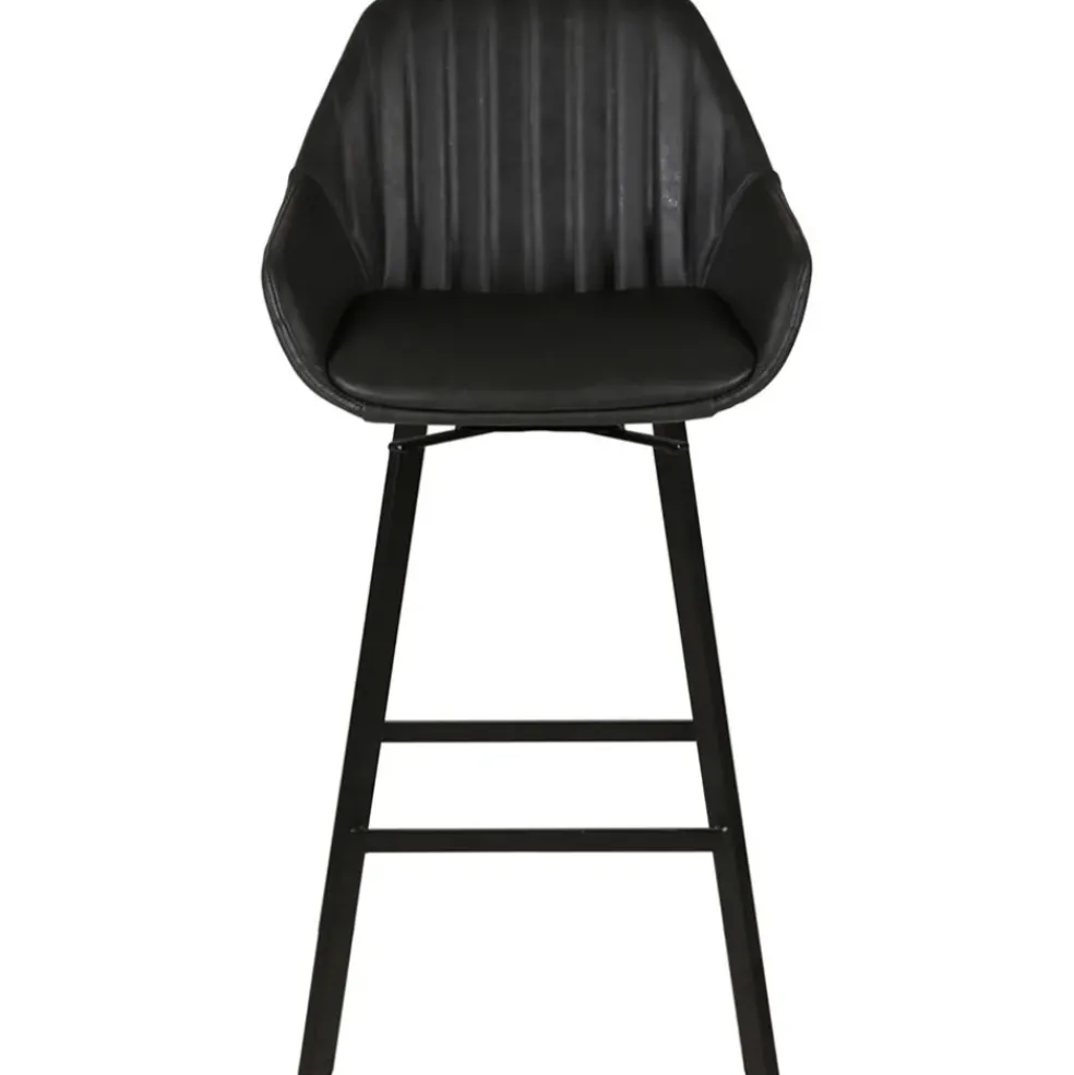 Chaise de bar pivotante noir veilli h75cm - Moss