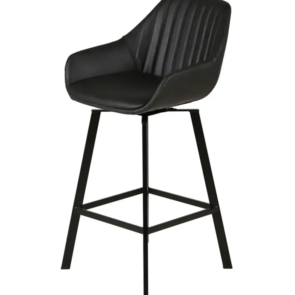 Chaise de bar pivotante noir veilli h75cm - Moss