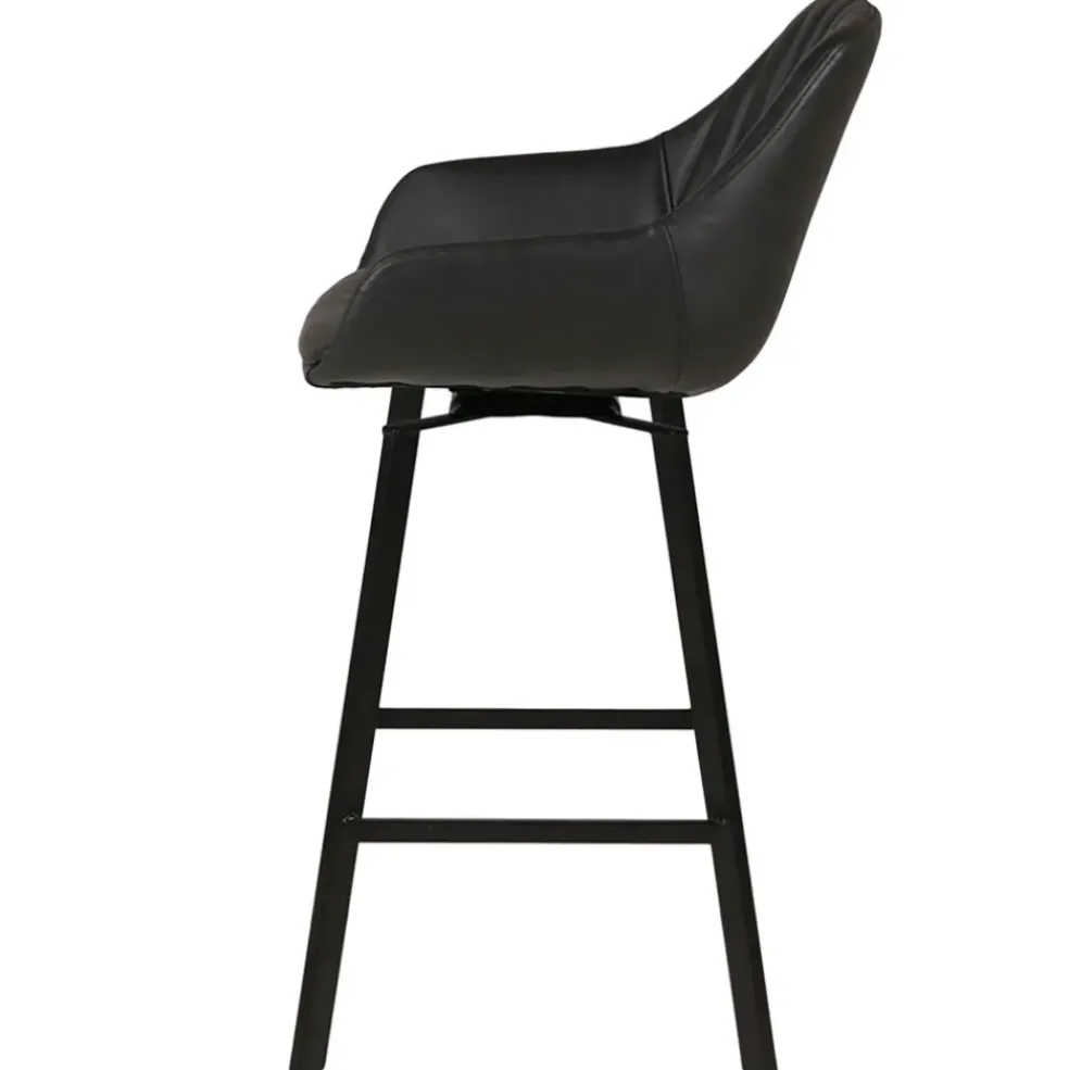 Chaise de bar pivotante noir veilli h75cm - Moss