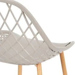 Chaise de jardin en plastique gris taupe - Malaga