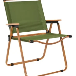 Chaise de jardin pliante en bois de hêtre et tissu vert - Mariposa