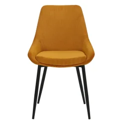 Chaise de salle à manger en velours côtelé curry - Ben