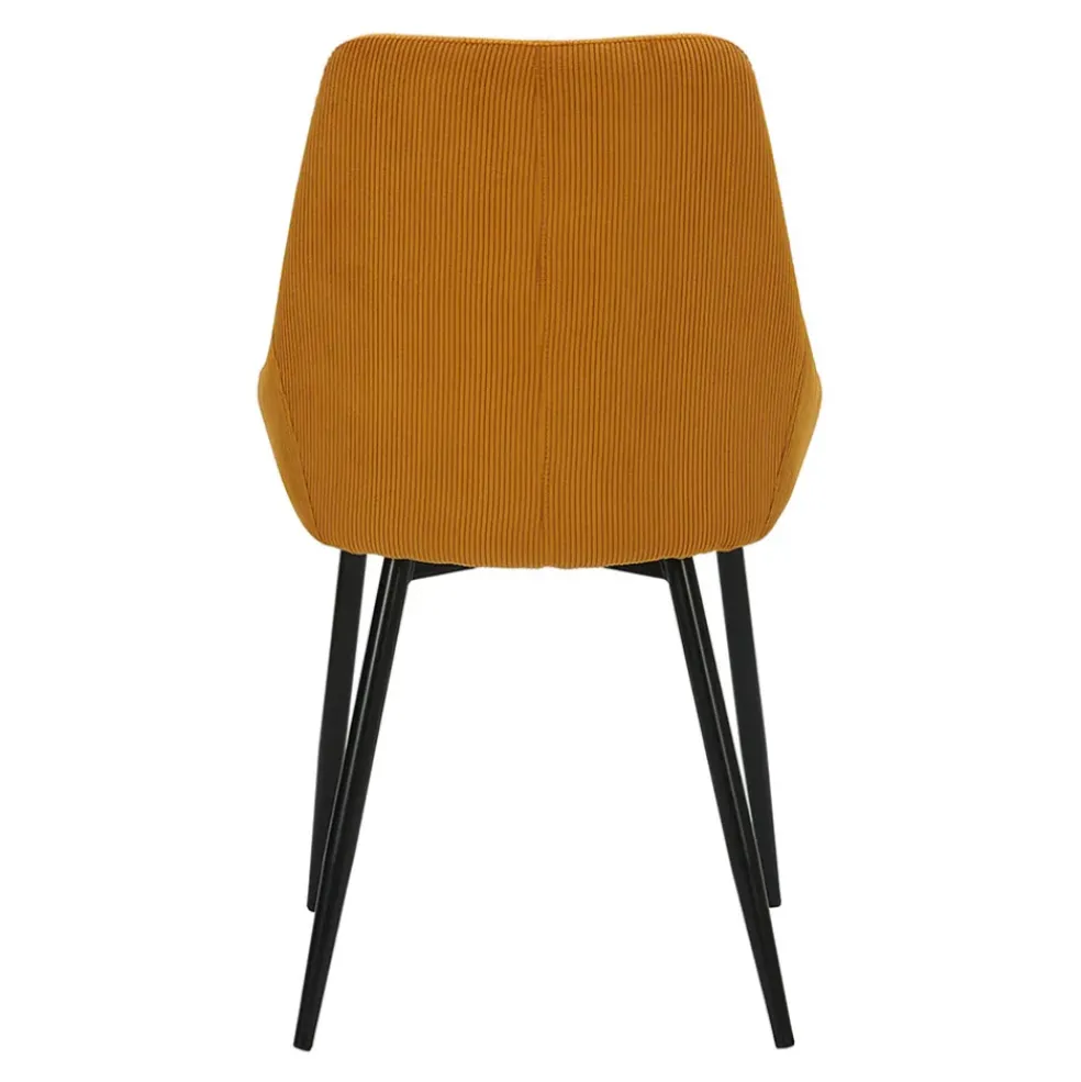 Chaise de salle à manger en velours côtelé curry - Ben