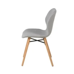Chaise de salle à manger en tissu gris clair - Gloria