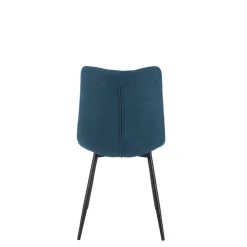 Chaise de salle à manger en tissu matelassé bleu pétrole - Lilly