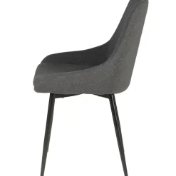 Chaise de salle à manger en tissu gris foncé - Ben