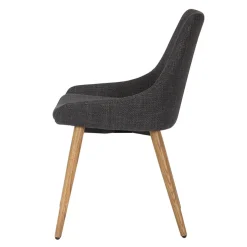 Chaise de salle à manger en tissu gris anthracite - Ben