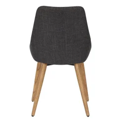 Chaise de salle à manger en tissu gris anthracite - Ben