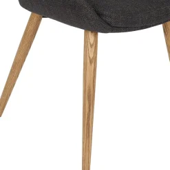 Chaise de salle à manger en tissu gris anthracite - Ben