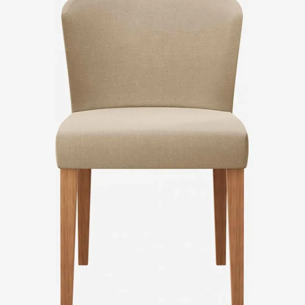 Chaise en tissu tapissée beige - Valentina