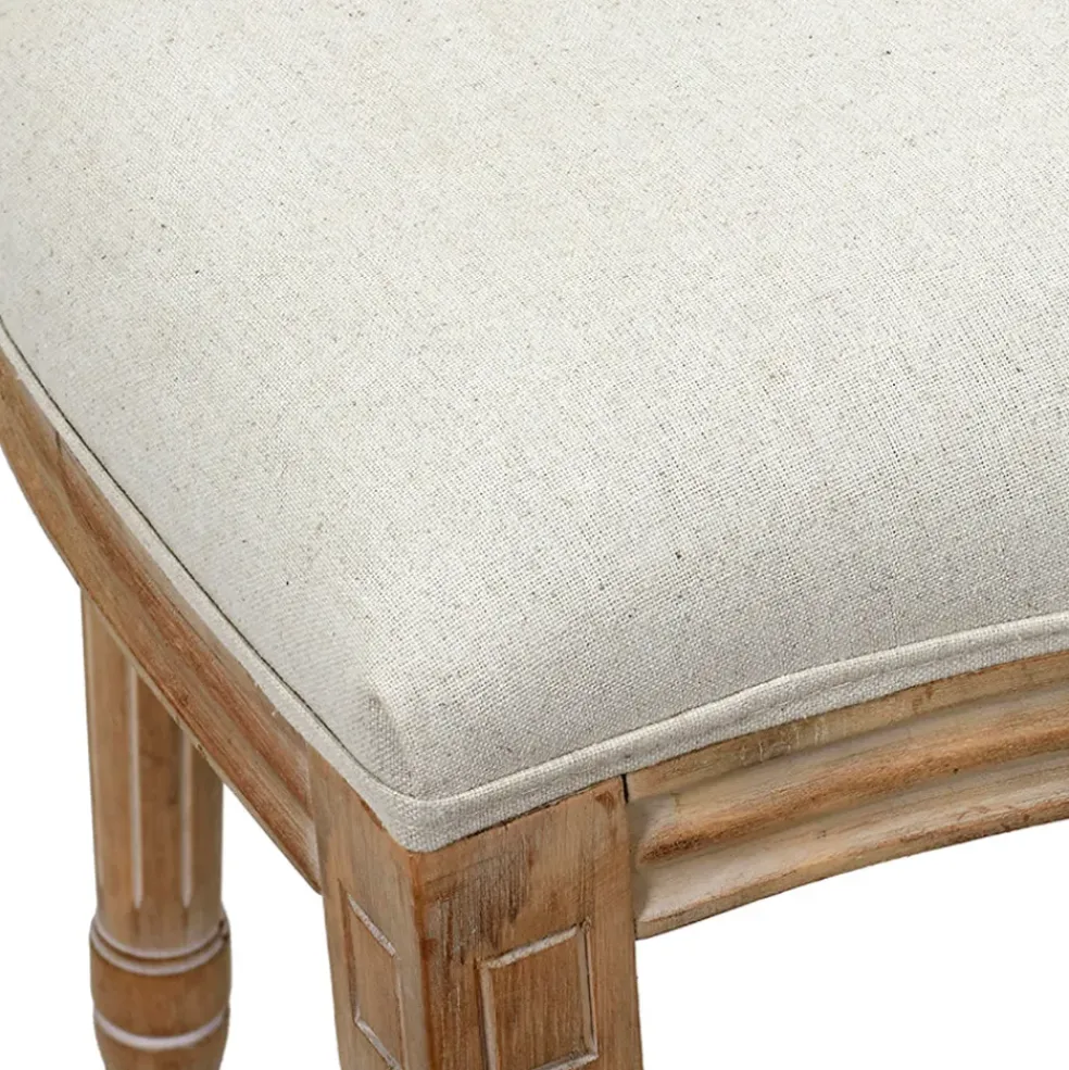 Chaise medaillon en bois d'hévea beige