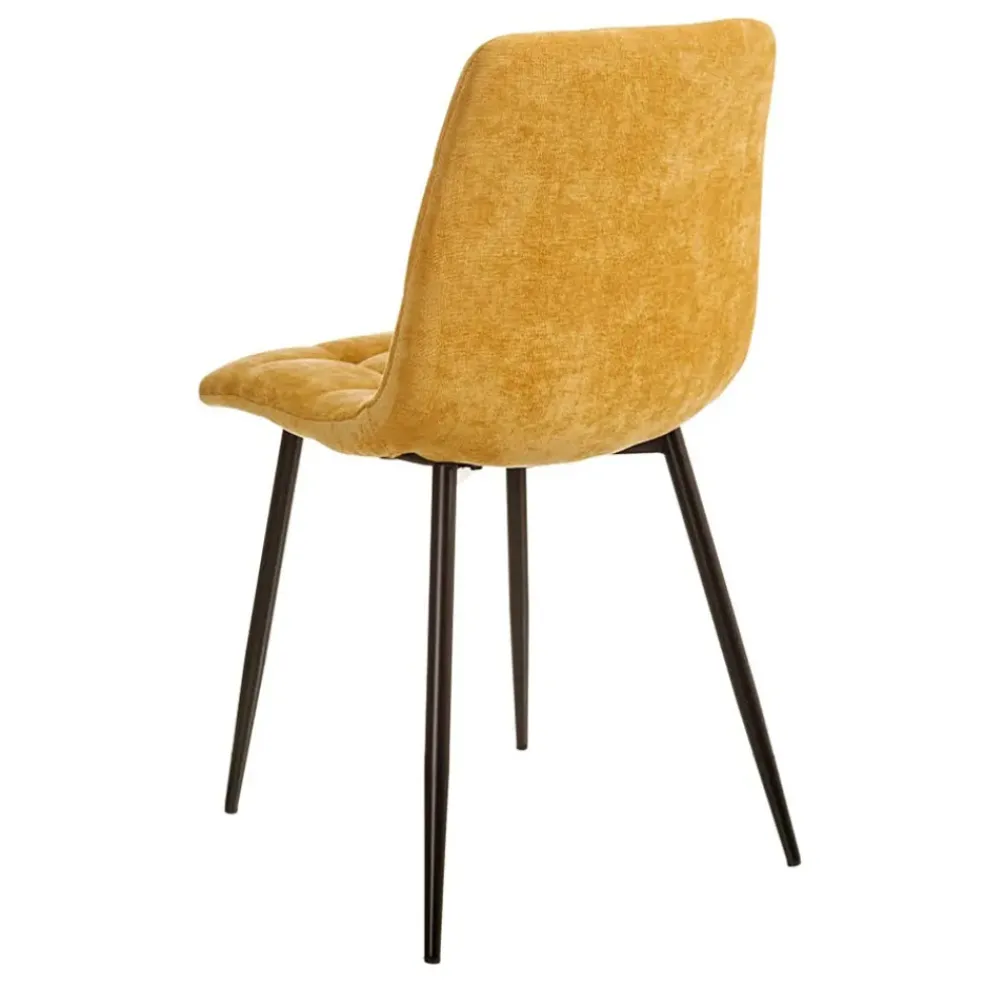 Chaise salle à manger en tissu jaune - Mony