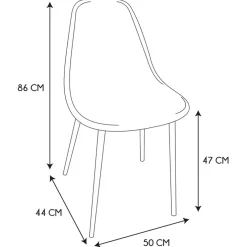 Chaise salle à manger en tissu noir - Leaf