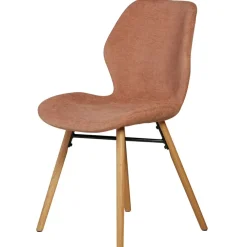 Chaise salle à manger en tissu soft touch marron nèfle - Keri