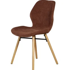 Chaise salle à manger en tissu soft touch acajou - Keri