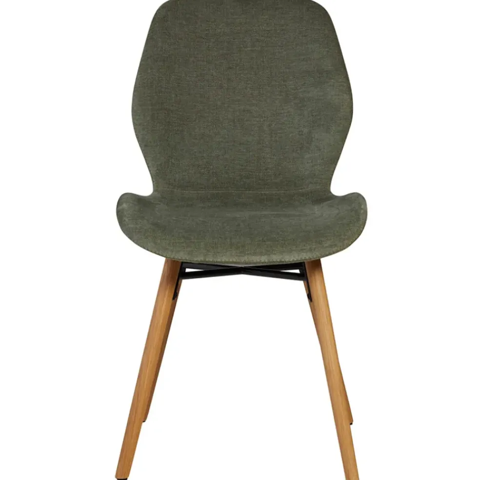 Chaise salle à manger en tissu soft touch vert bouteillle - Keri