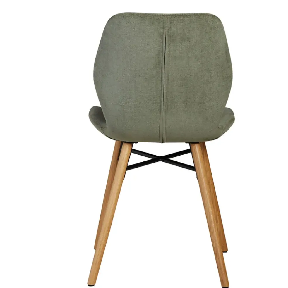 Chaise salle à manger en tissu soft touch vert bouteillle - Keri