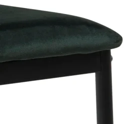 Chaise salle à manger en tissu vert fonce - Demia