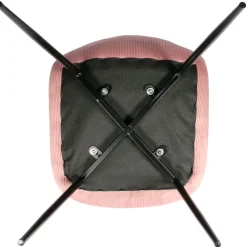 Chaise salle à manger en velours cotelé rose - Julia