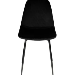 Chaise salle à manger en velours cotelé noir - Julia