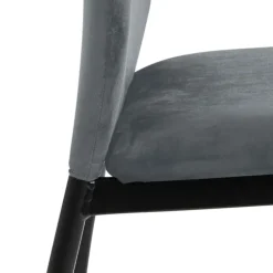 Chaise salle à manger en velours gris foncé - Demia